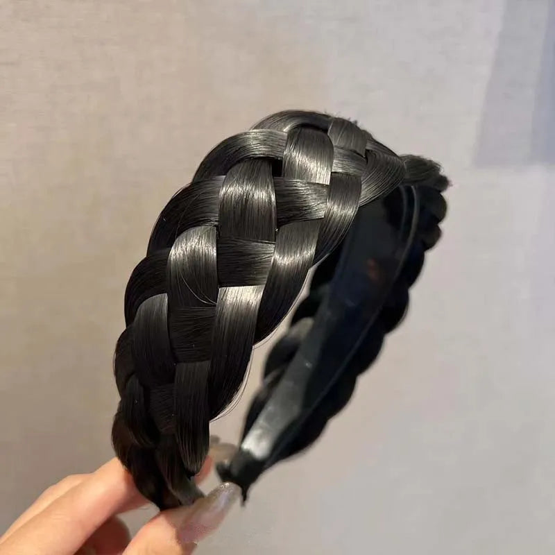 Five-Strand Braided Wig Headband for Women dxj057-black by HitMyNeed