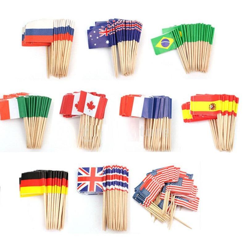 Flag Themed Cocktail Toothpicks - Set of 50 by HitMyNeed