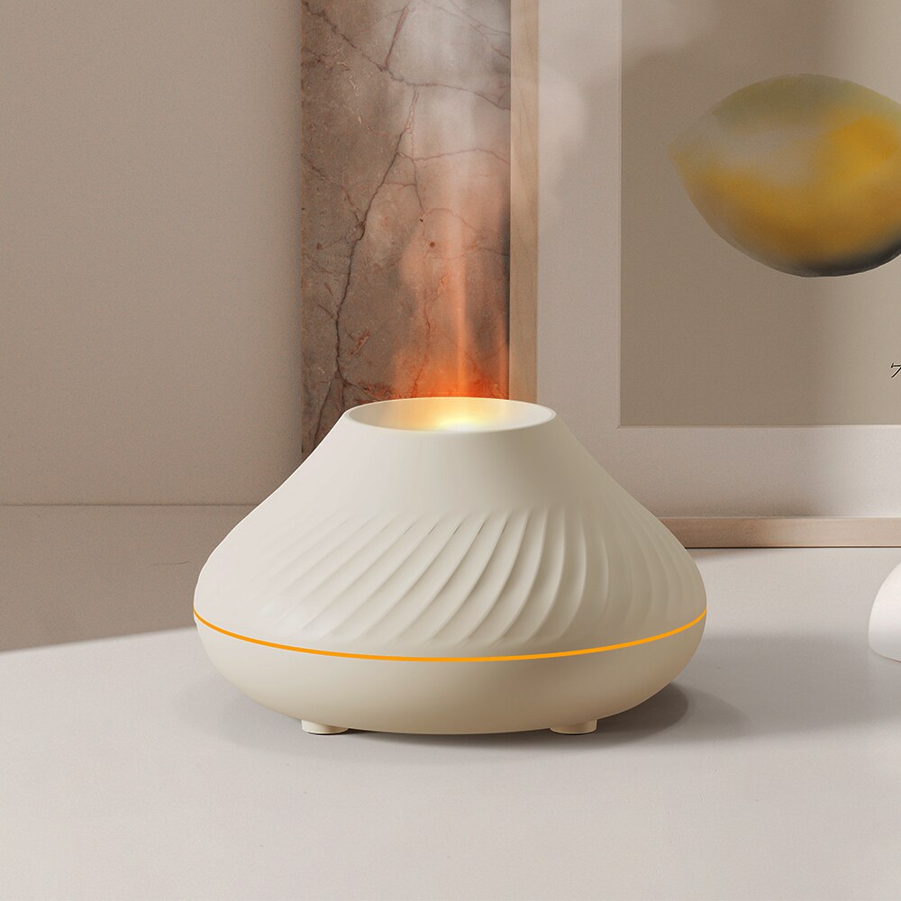 Flame Aromatherapy Humidifier with LED Atmosphere Light white by HitMyNeed