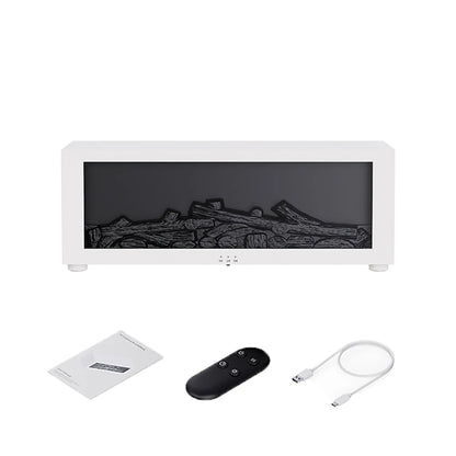 Flame Effect Essential Oil Humidifier with Remote white by HitMyNeed