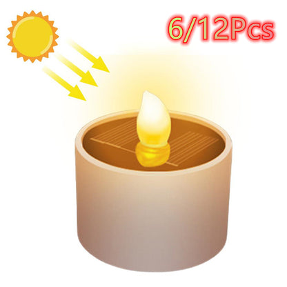 Flameless LED Solar Tea Lights for Outdoor Use 12pcs by HitMyNeed