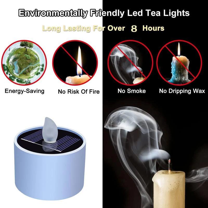 Flameless LED Solar Tea Lights for Outdoor Use by HitMyNeed