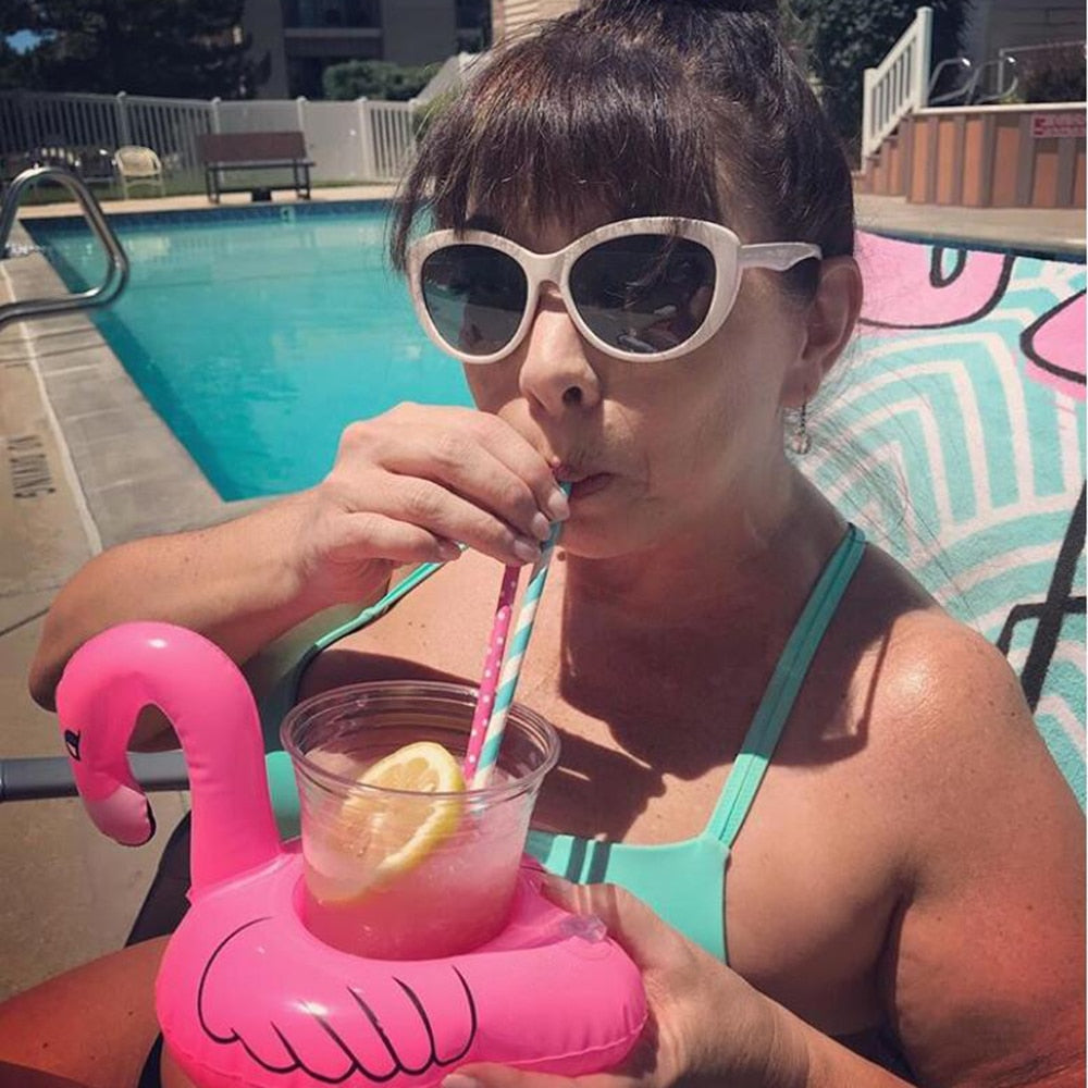 Flamingo Inflatable Drink Holder for Pool Parties by HitMyNeed