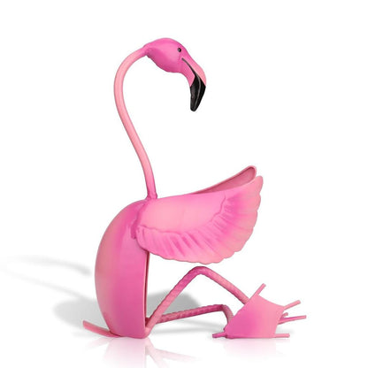 Flamingo Metal Wine Bottle Holder Figurine by HitMyNeed