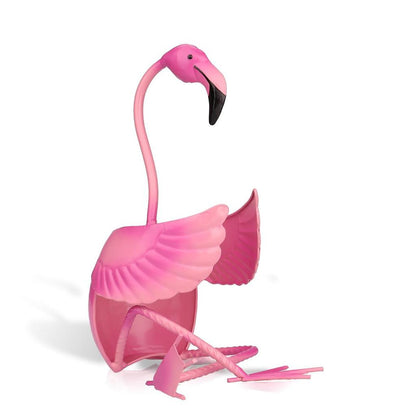 Flamingo Metal Wine Bottle Holder Figurine by HitMyNeed