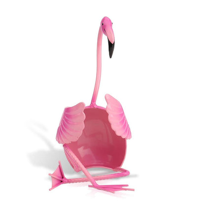 Flamingo Metal Wine Bottle Holder Figurine by HitMyNeed