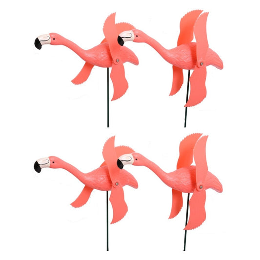 Flamingo Wind Spinners Set of 4 for Garden Decor by HitMyNeed