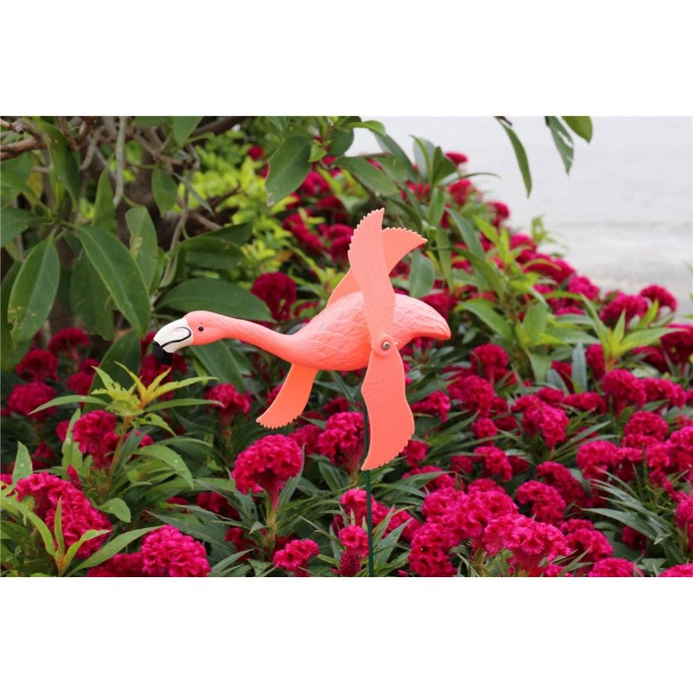 Flamingo Wind Spinners Set of 4 for Garden Decor by HitMyNeed