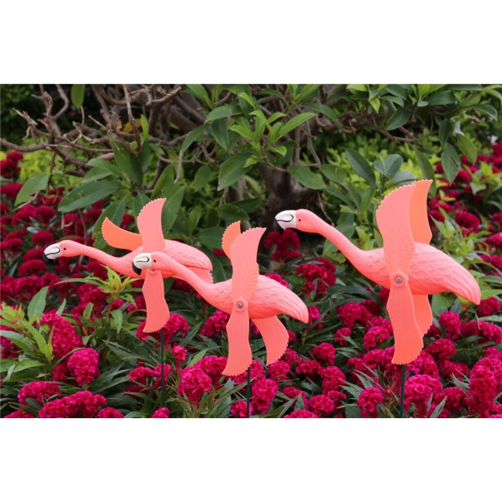Flamingo Wind Spinners Set of 4 for Garden Decor by HitMyNeed