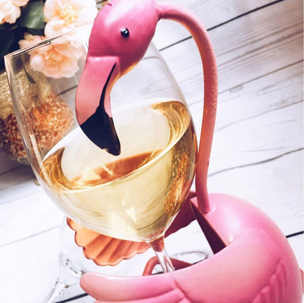 Flamingo Wine Rack Metal Bottle Holder Stand by HitMyNeed