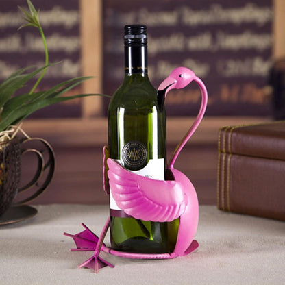 Flamingo Wine Rack Metal Bottle Holder Stand by HitMyNeed