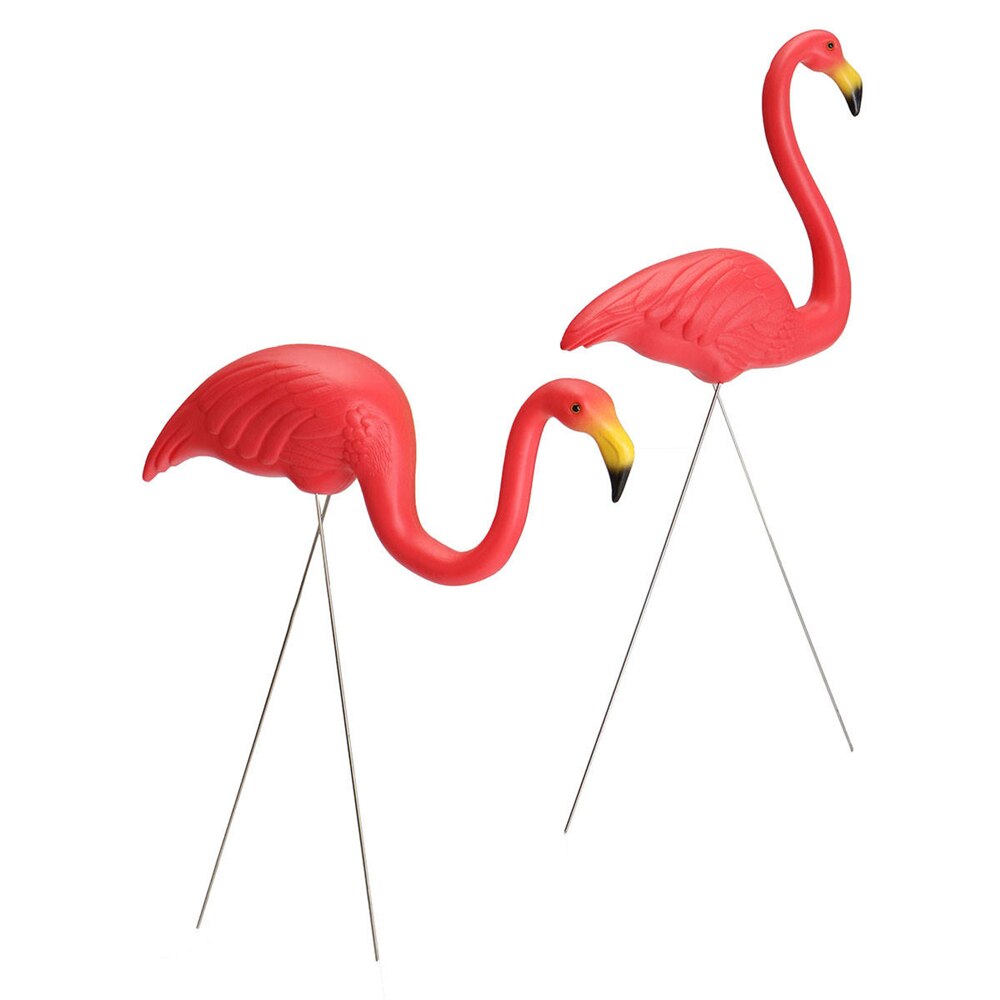 Flamingo Yard Ornaments, Set of 2 Classic Lawn Decor by HitMyNeed