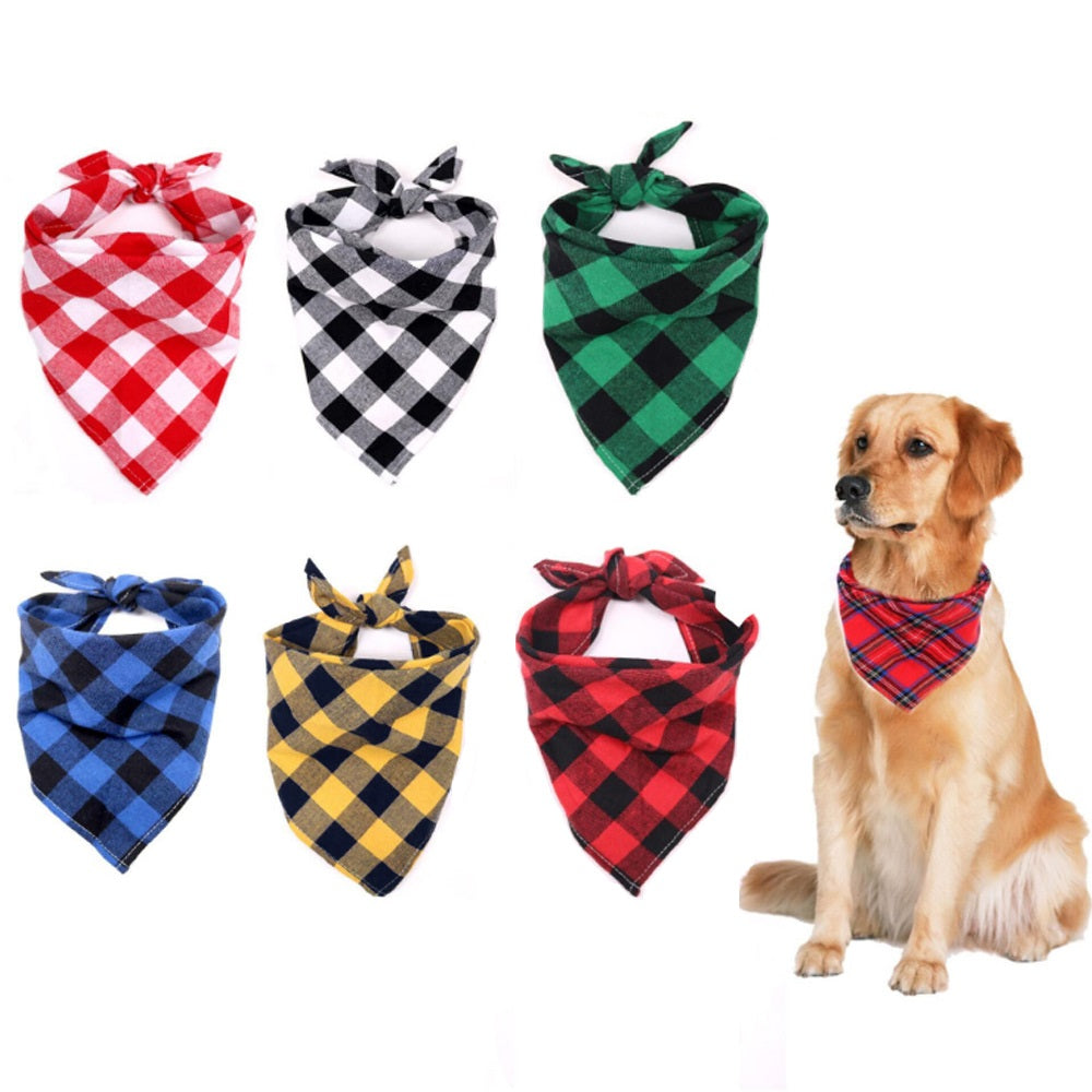 Flannel Dog Bandana Cotton Pet Neck Accessory by HitMyNeed