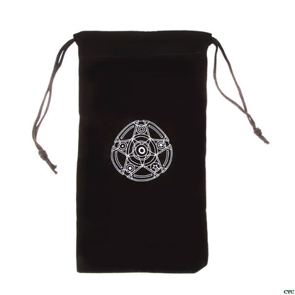 Flannel Drawstring Tarot Card Bag with Pentagram by HitMyNeed
