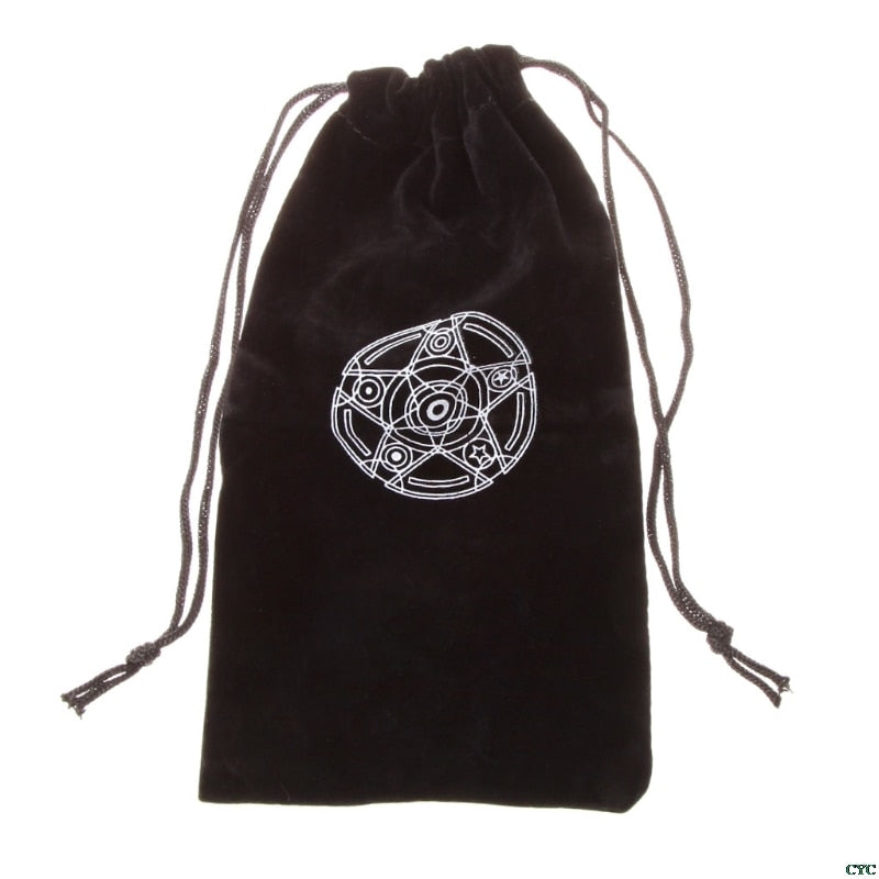 Flannel Drawstring Tarot Card Bag with Pentagram by HitMyNeed