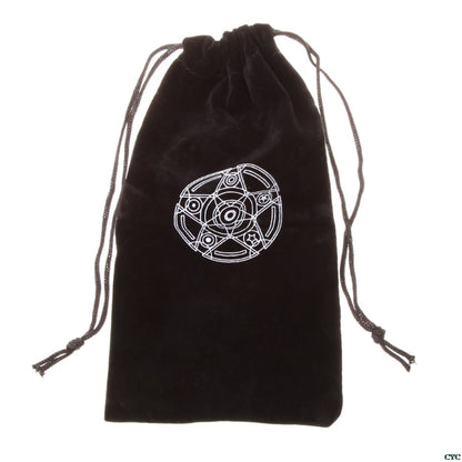 Flannel Drawstring Tarot Card Bag with Pentagram by HitMyNeed