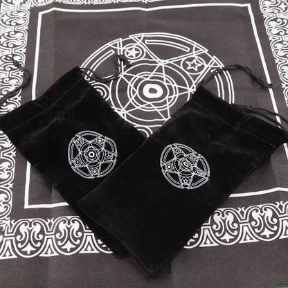 Flannel Drawstring Tarot Card Bag with Pentagram by HitMyNeed