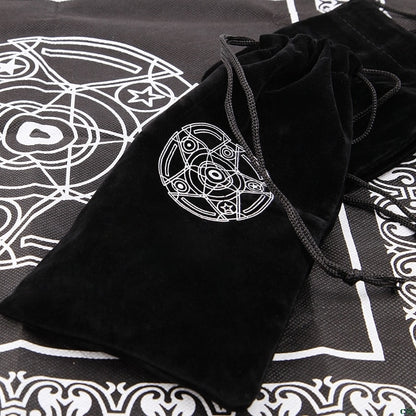 Flannel Drawstring Tarot Card Bag with Pentagram by HitMyNeed