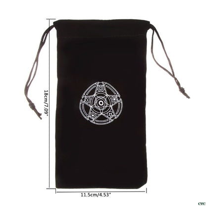 Flannel Drawstring Tarot Card Bag with Pentagram by HitMyNeed