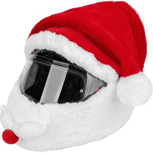 Flannel Santa Helmet Cover for Christmas Rides by HitMyNeed