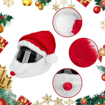 Flannel Santa Helmet Cover for Christmas Rides by HitMyNeed