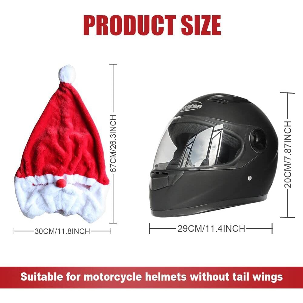 Flannel Santa Helmet Cover for Christmas Rides by HitMyNeed