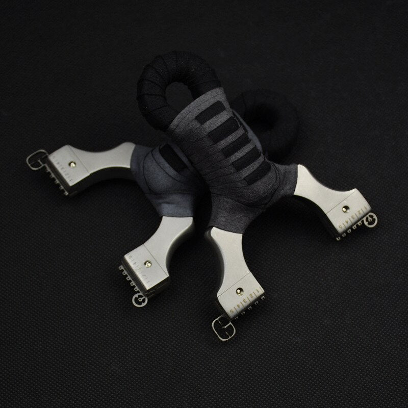 Flat Band Slingshot with Adjustable Stainless Steel Head by HitMyNeed