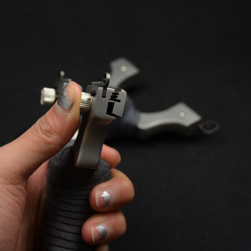 Flat Band Slingshot with Adjustable Stainless Steel Head by HitMyNeed