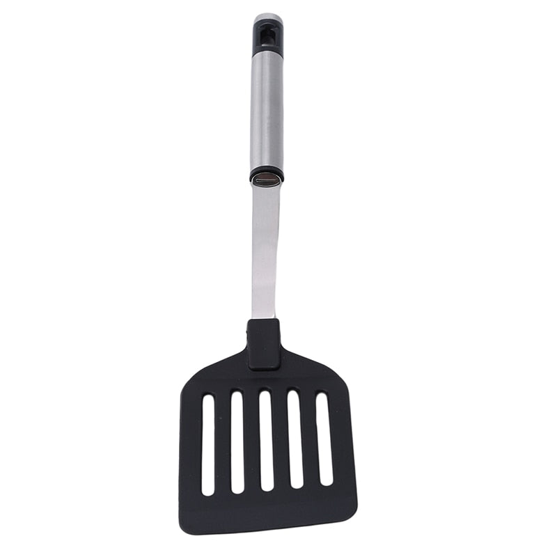 Flat-Tip Nylon Frying Spatula with Steel Handle by HitMyNeed