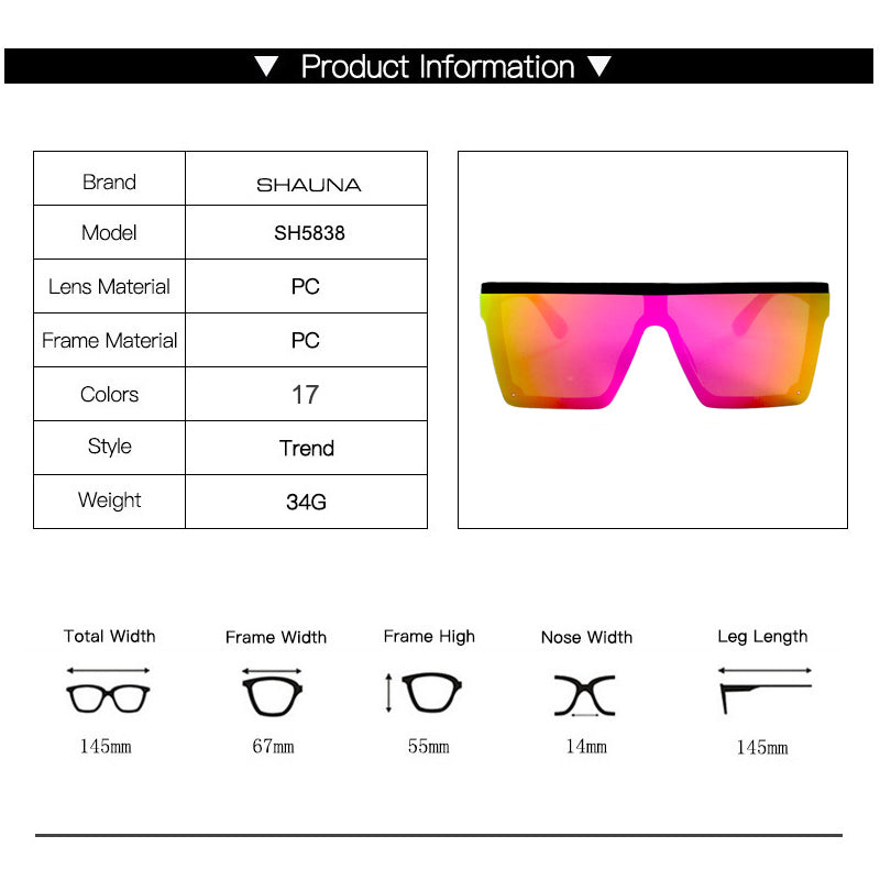 Flat Top Square Purple Mirror Sunglasses UV400 by HitMyNeed