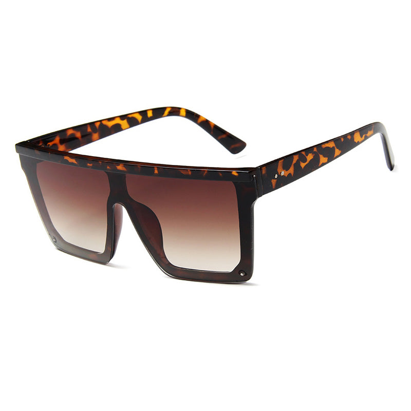 Flat Top Square Purple Mirror Sunglasses UV400 amber-tea by HitMyNeed