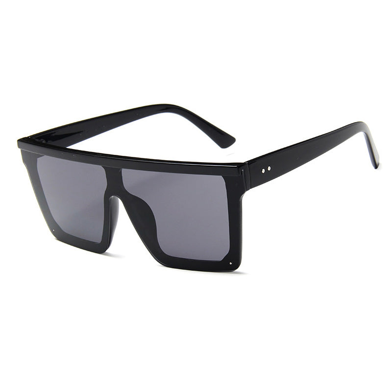 Flat Top Square Purple Mirror Sunglasses UV400 black-black by HitMyNeed