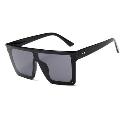 Flat Top Square Purple Mirror Sunglasses UV400 black-black by HitMyNeed