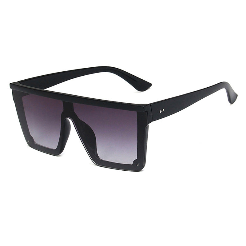 Flat Top Square Purple Mirror Sunglasses UV400 black-grey-gradient by HitMyNeed