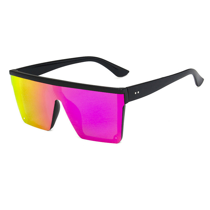 Flat Top Square Purple Mirror Sunglasses UV400 purple-mirror by HitMyNeed