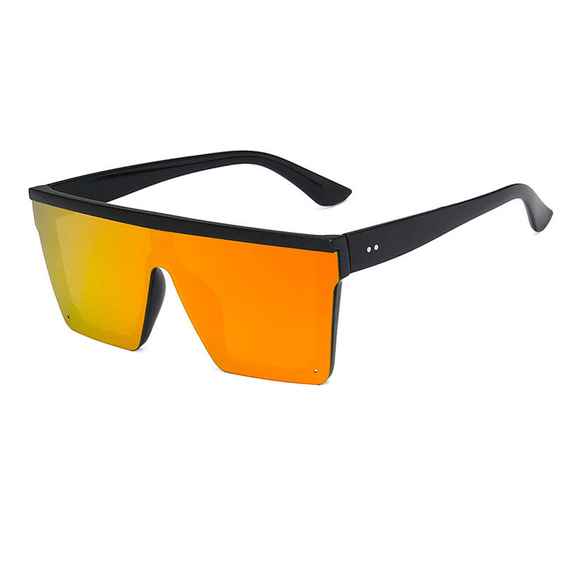 Flat Top Square Purple Mirror Sunglasses UV400 red-mirror by HitMyNeed