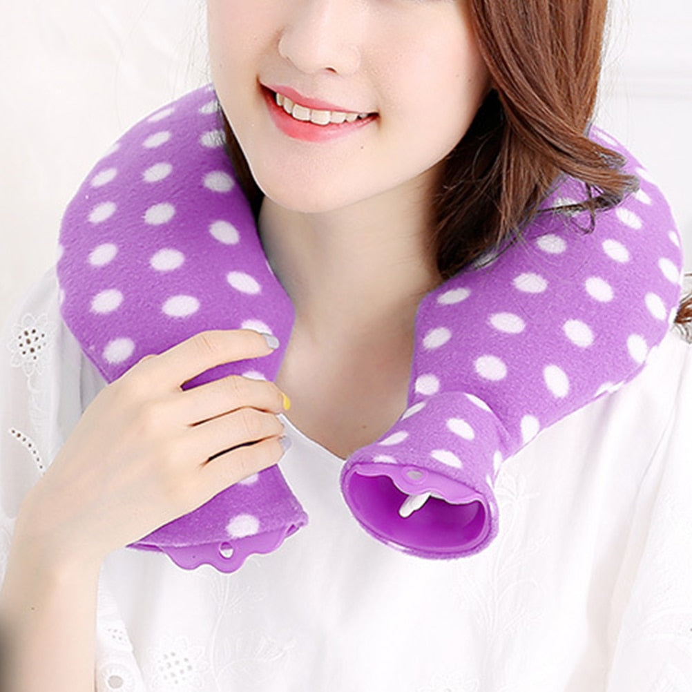 Fleece 1400ml U-Shaped Neck Hot Water Bottle by HitMyNeed
