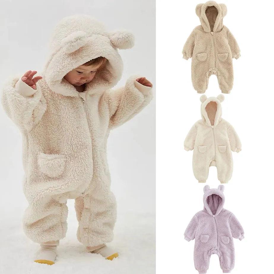 Fleece Animal Baby Romper Jumpsuit 0-24 Months by HitMyNeed