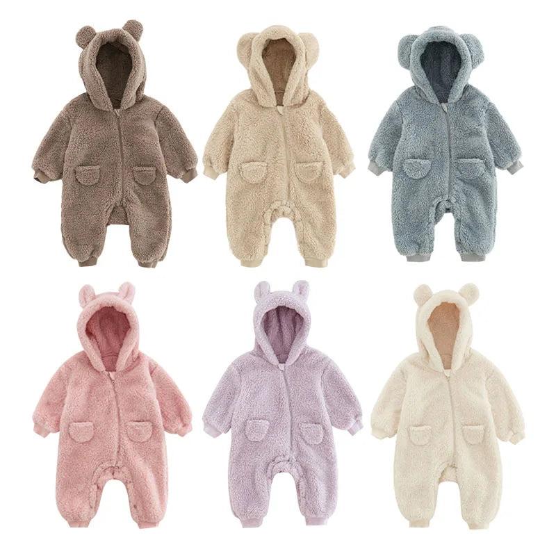 Fleece Animal Baby Romper Jumpsuit 0-24 Months by HitMyNeed