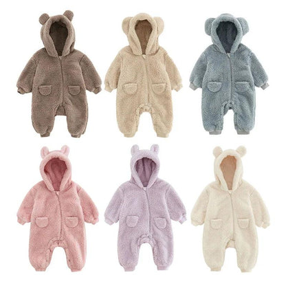 Fleece Animal Baby Romper Jumpsuit 0-24 Months by HitMyNeed