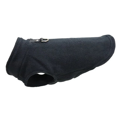Fleece Dog Coat with D-Ring for Easy Walks black xl by HitMyNeed