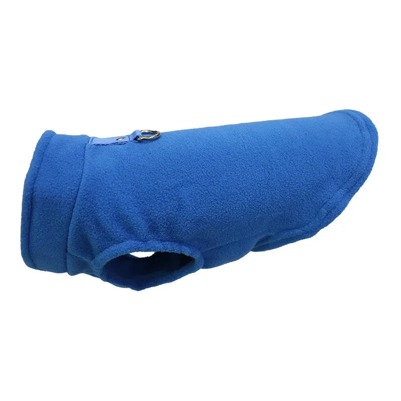 Fleece Dog Coat with D-Ring for Easy Walks blue xl by HitMyNeed