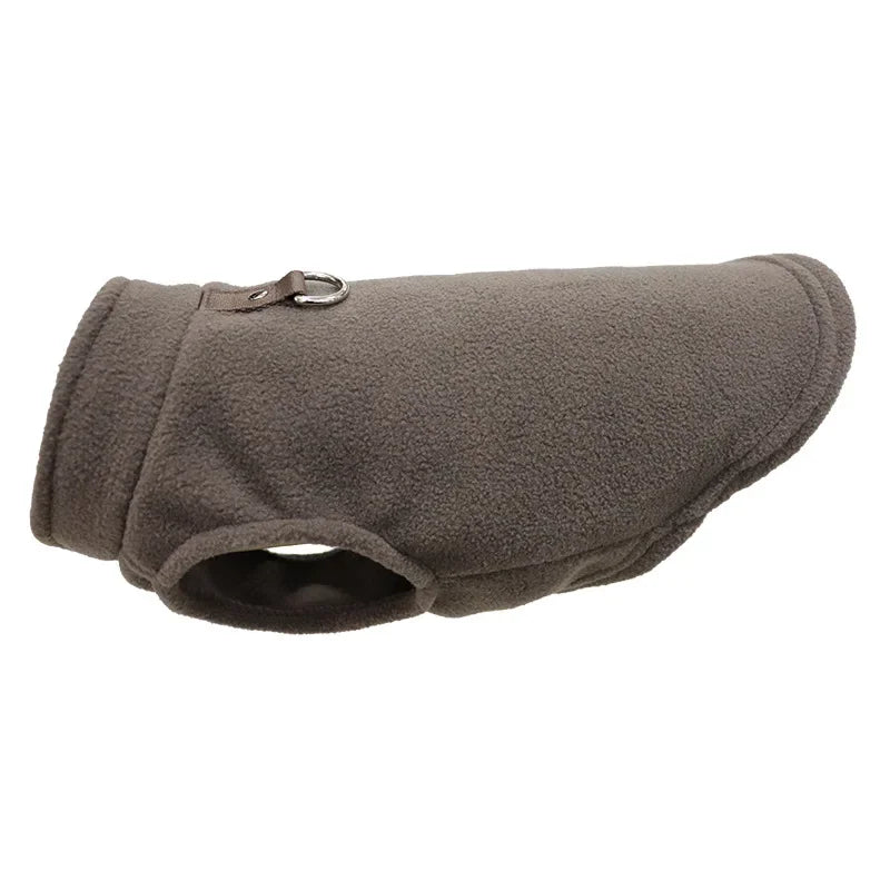Fleece Dog Coat with D-Ring for Easy Walks coffee xl by HitMyNeed