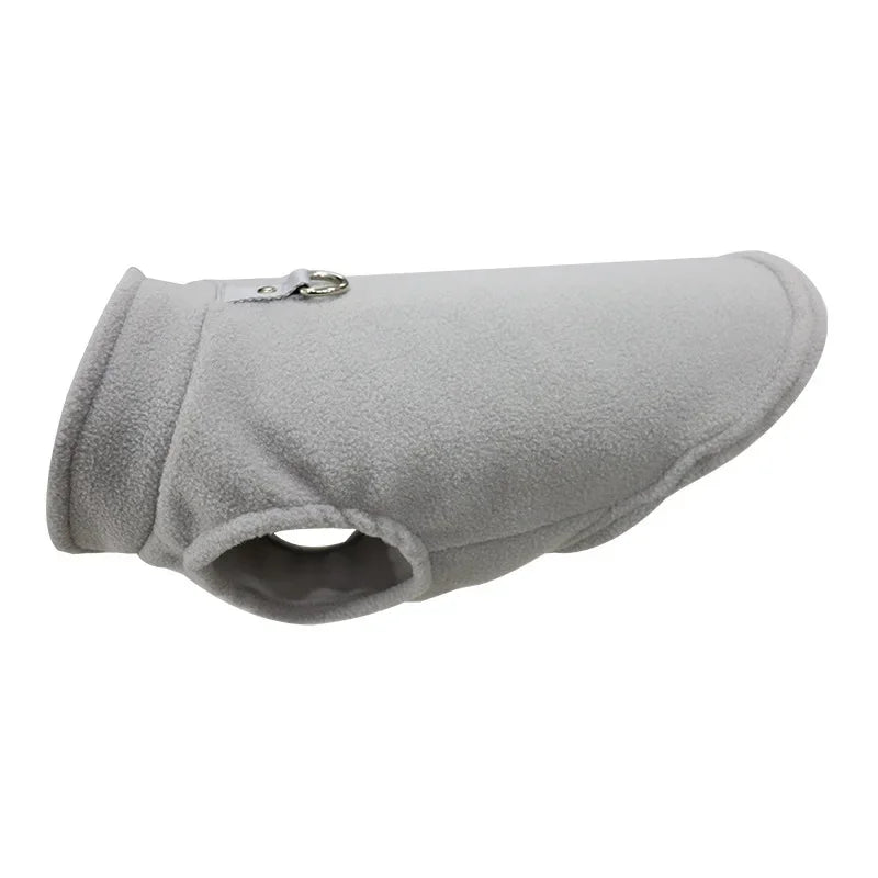 Fleece Dog Coat with D-Ring for Easy Walks gray xl by HitMyNeed