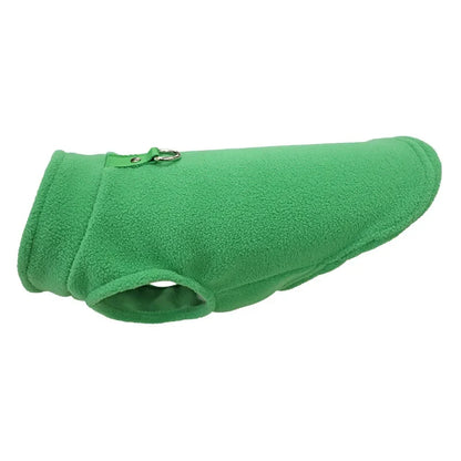Fleece Dog Coat with D-Ring for Easy Walks green xl by HitMyNeed