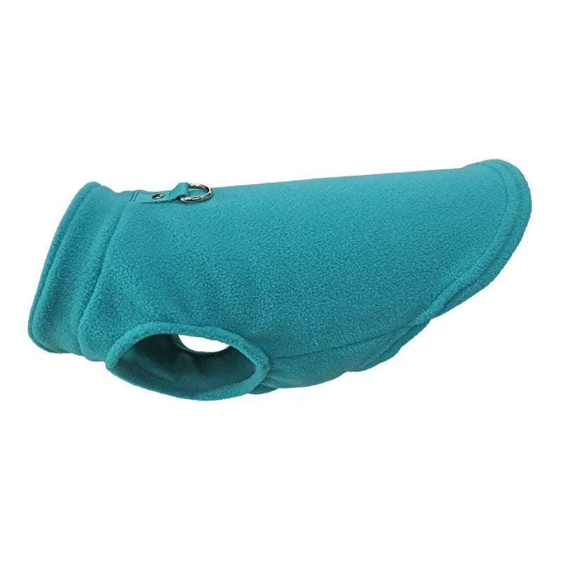 Fleece Dog Coat with D-Ring for Easy Walks light-blue s by HitMyNeed