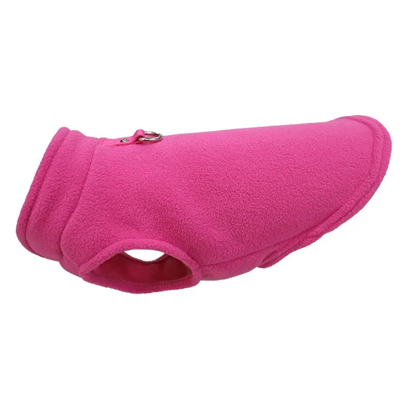 Fleece Dog Coat with D-Ring for Easy Walks pink xl by HitMyNeed