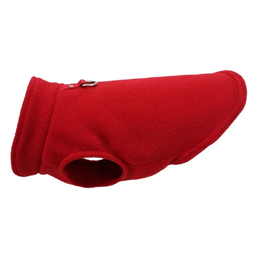 Fleece Dog Coat with D-Ring for Easy Walks red xl by HitMyNeed