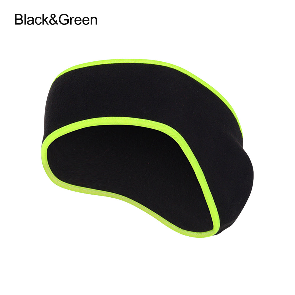 Fleece Headband Ear Warmer for Cold Weather black-green by HitMyNeed