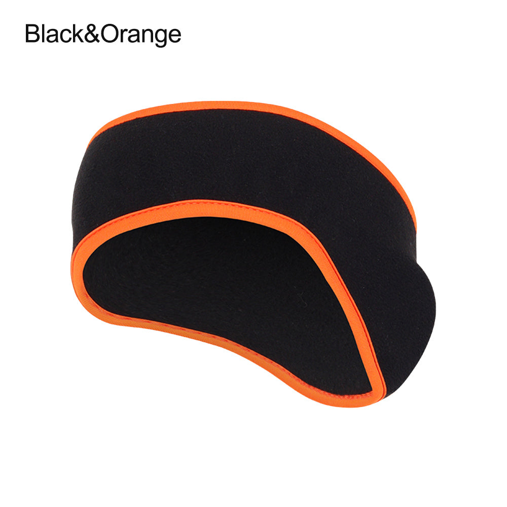 Fleece Headband Ear Warmer for Cold Weather black-orange by HitMyNeed